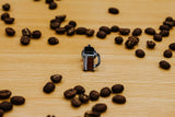 Plunger - coffee themed enamel pin.